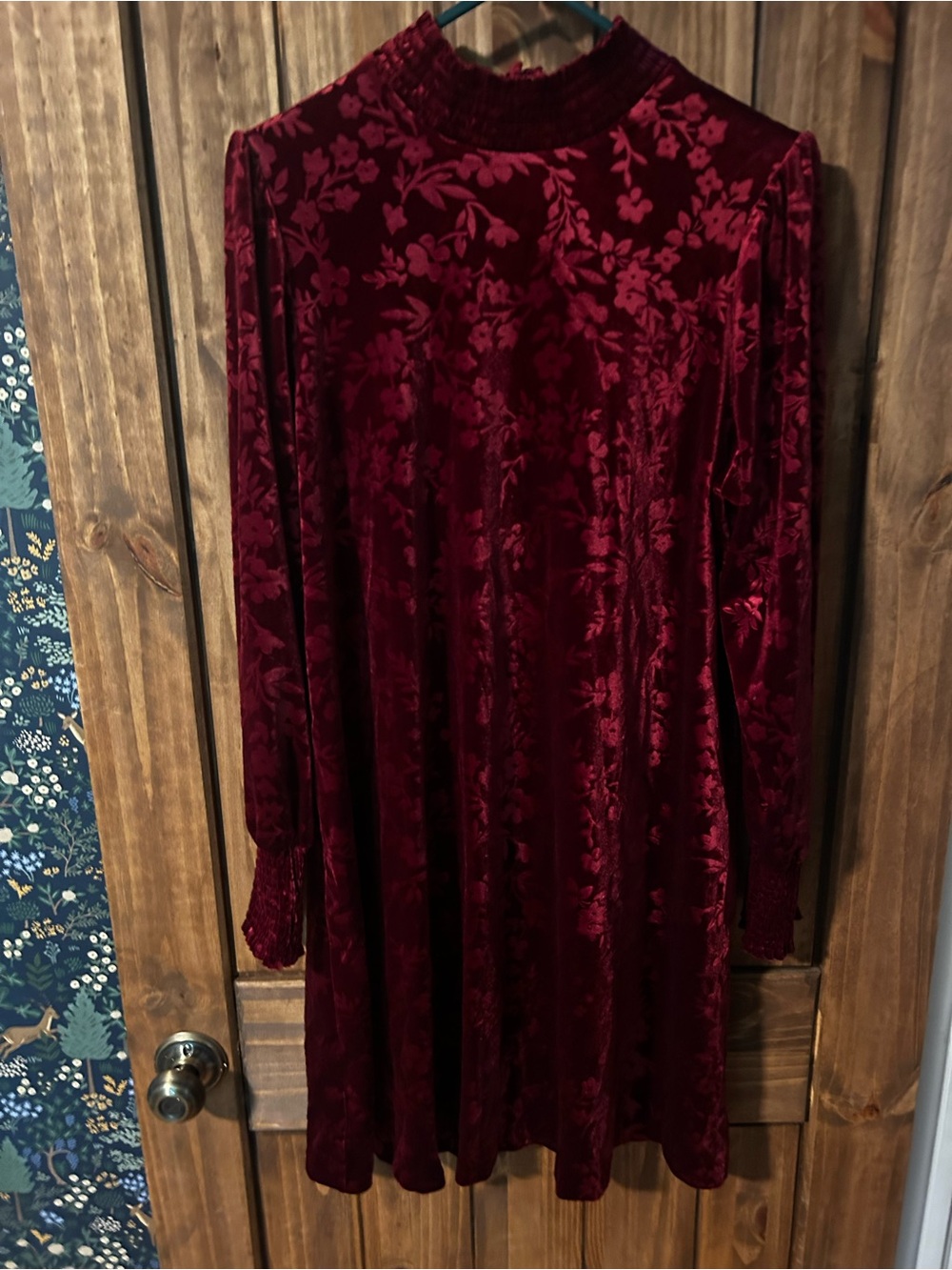 Matilda Jane Deep Red Velvet Dress with Ruching